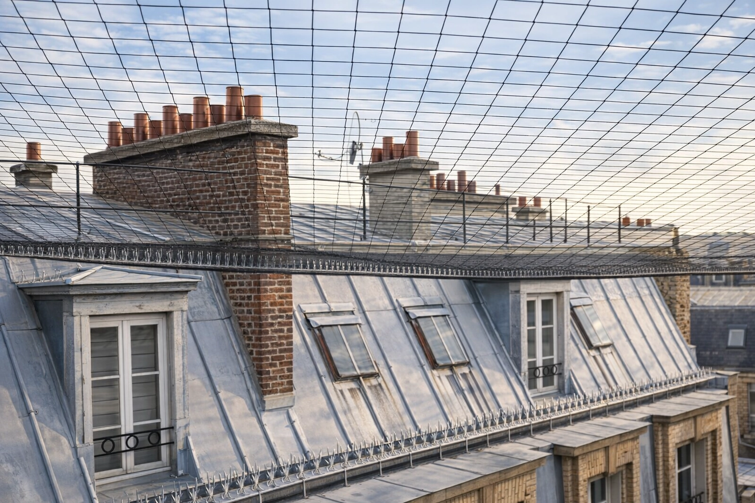 dépigeonnage toiture installation pics anti pigeons